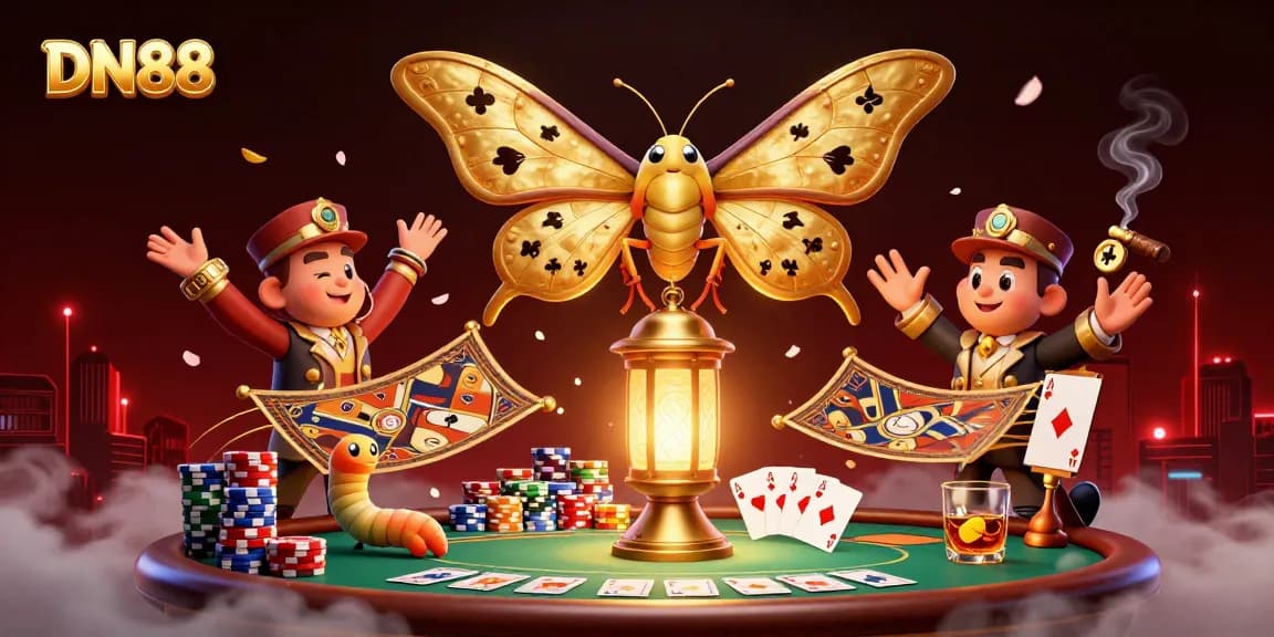 Play exciting casino games at DN88, featuring a dynamic scene with vibrant gaming elements.