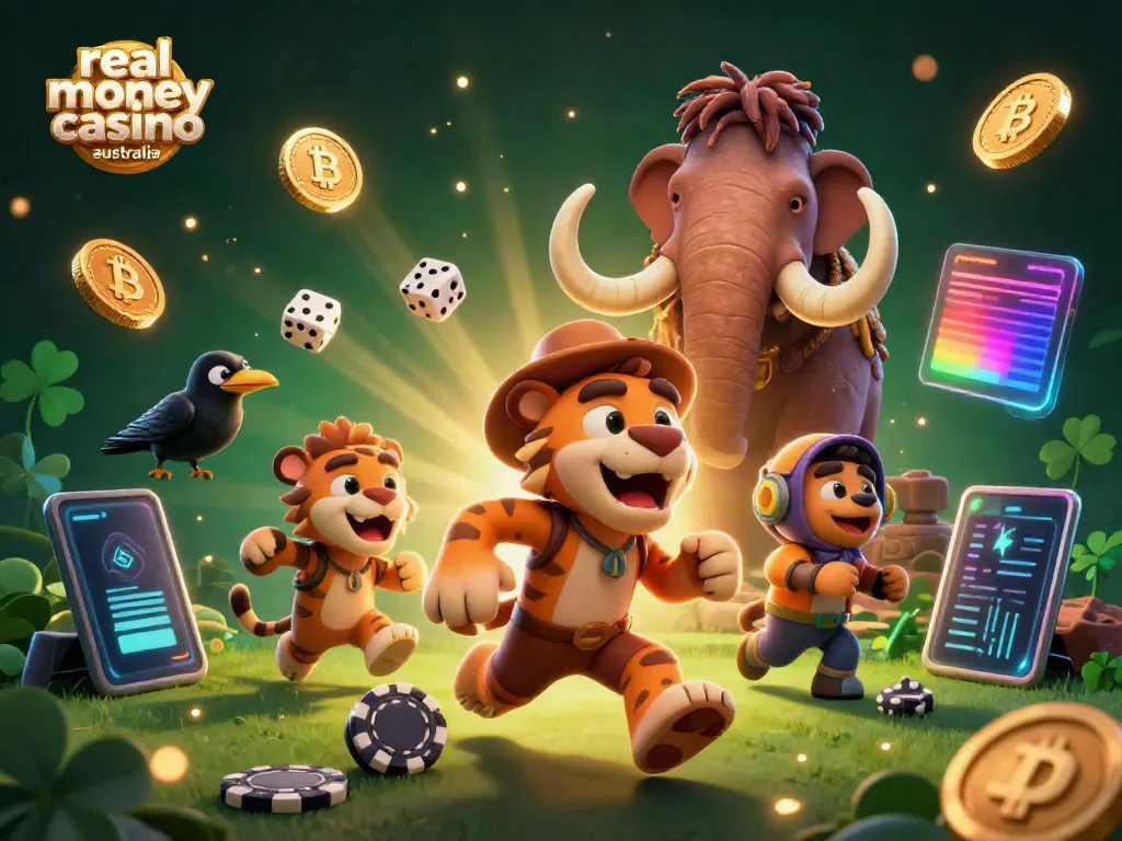 Experience thrilling gameplay at a real money casino Australia with dynamic characters and neon crypto elements.