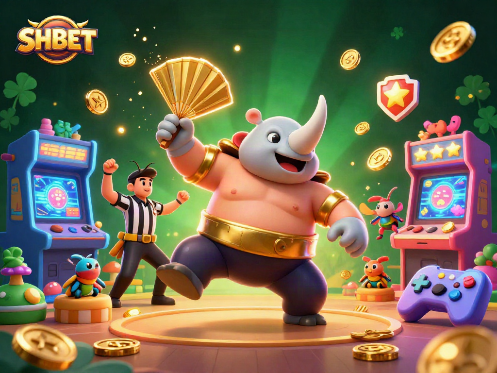 SHBET champions combine exciting gameplay and vivid illustrations in this vibrant casino scene.