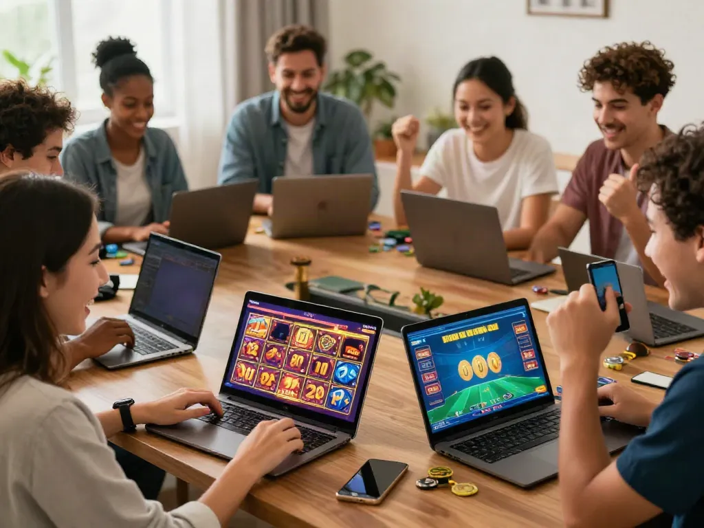 Players enjoying online gaming at http://debet-onl.com with vibrant atmosphere reflecting excitement and community.