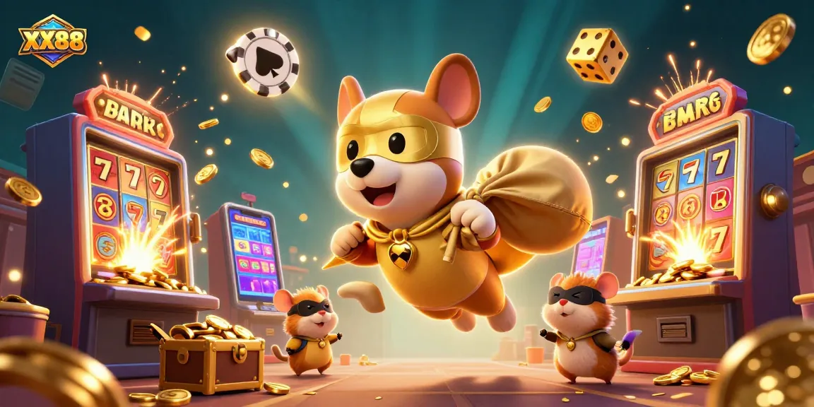 Experience thrilling jackpots at XX88 in this vibrant casino illustration featuring dynamic characters and games.