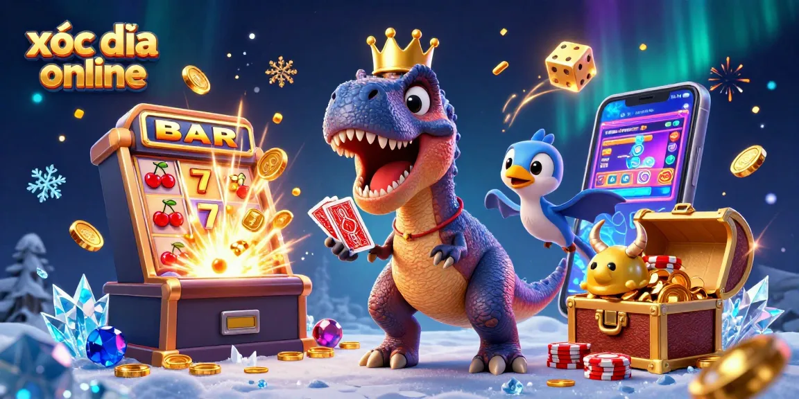 Engage in xóc đĩa online with colorful characters in a vibrant casino atmosphere filled with rich details and excitement.